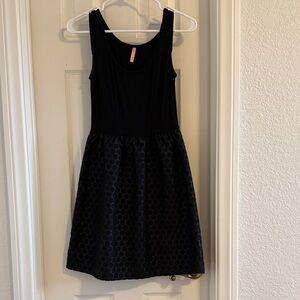 Eight Sixty Black Dress with Textured Skirt